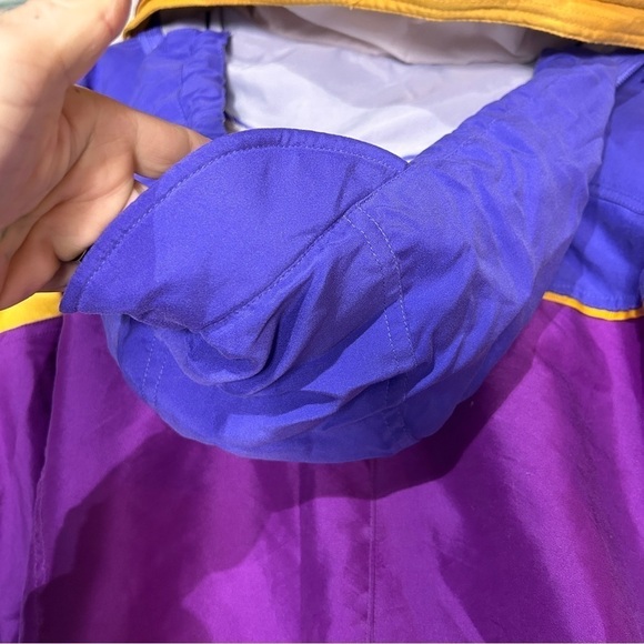 Vintage 90s north face gore Tex purple yellow elastic waist hooded coat large - Picture 8 of 11